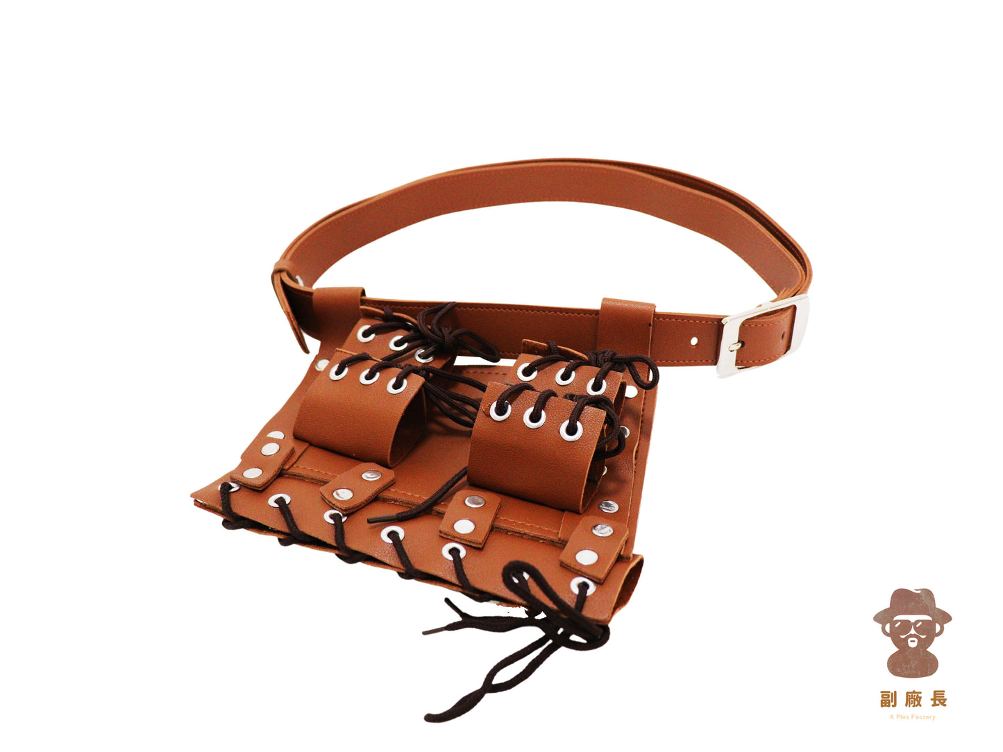 啡色 / 三把 - 仿皮 腰帶 - 副廠長